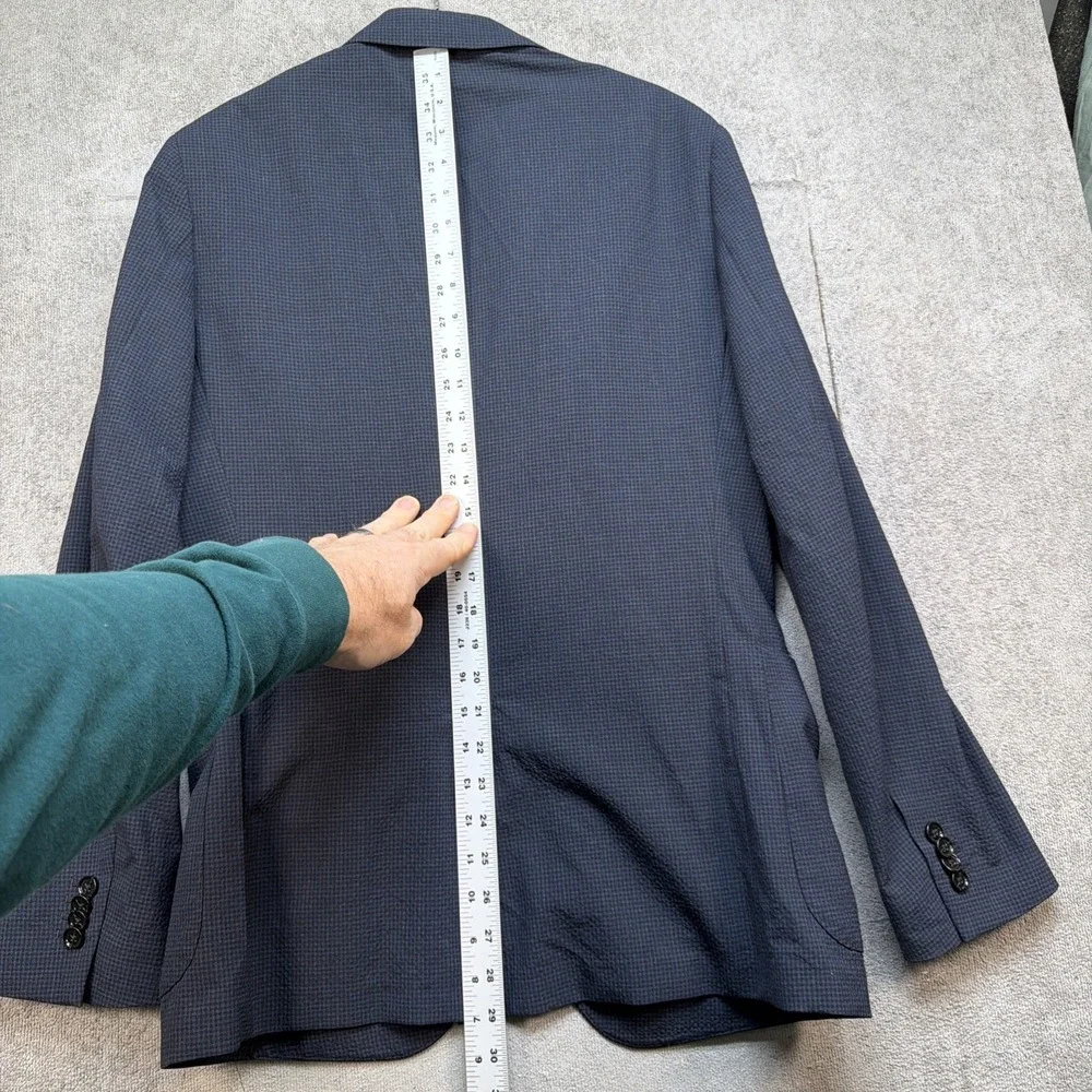 Banana Republic 38R Blazer Blue Check Wool Blend CR+ Performance‎